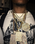 Migo yung rich nation logo pendant necklace chain vvs diamond offset quavo takeoff ifandco custom jewelry