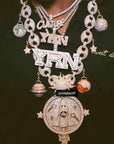 Migo yung rich nation logo pendant necklace chain vvs diamond offset quavo takeoff ifandco custom jewelry