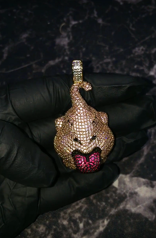 Custom diamond Majin Buu necklace pendant chain dbz Dragon ball z