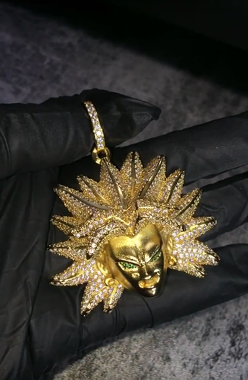 diamond broly necklace pendant chain ifandco vegeta dragon ball dbz fan