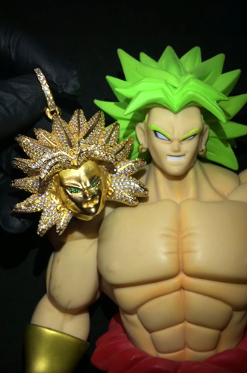 Custom diamond Broly necklace and pendant for dbz Dragon ball z SSJ ...