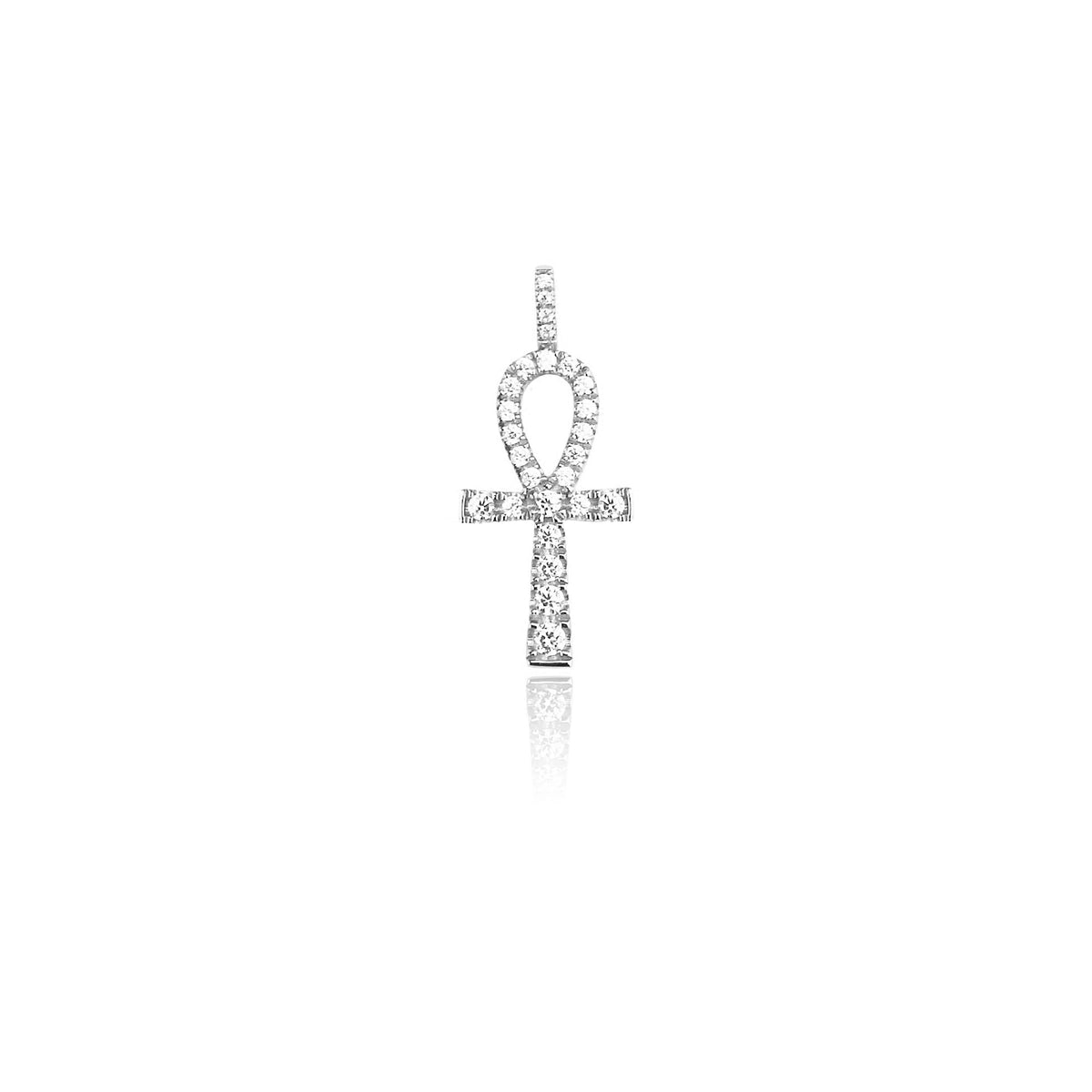 micro ankh pendant necklace chain gold