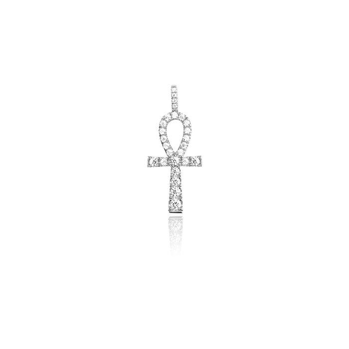 micro ankh pendant necklace chain gold