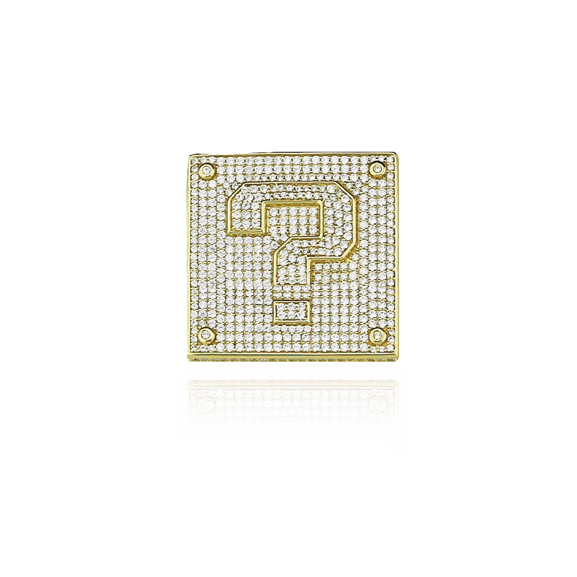 mario question block necklace diamond chain