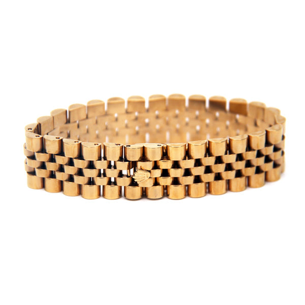 Men's 16.0mm Multi-Row Link Chain Bracelet in Hollow 10K Two-Tone Gold -  8.5