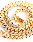 Cuban link chain 13mm fully iced with custom clasp ifandco icebox
