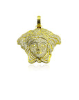Gold Iced out Medusa Pendant