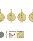 micro bitcoin currency sign ifadnco CNY yuan pendant necklace affordable jewerly