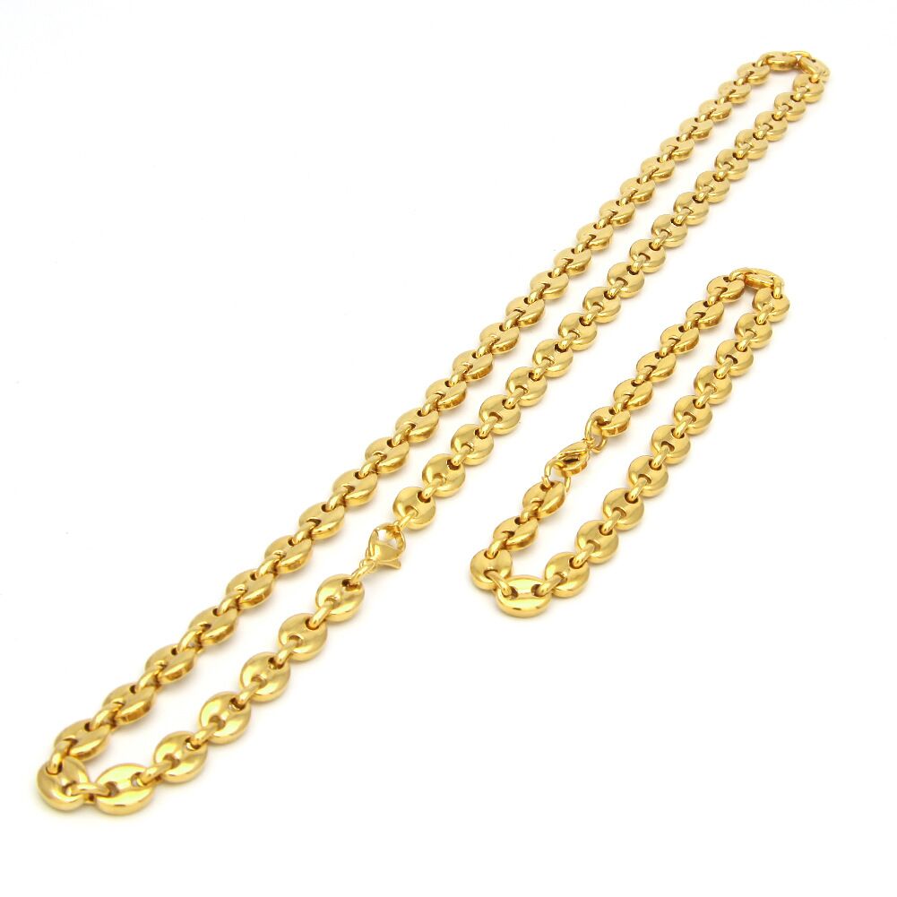 plain solid gucci link 8mm necklace chain bracelet white gold yellow gold affordable hip hop jewelry shopgld