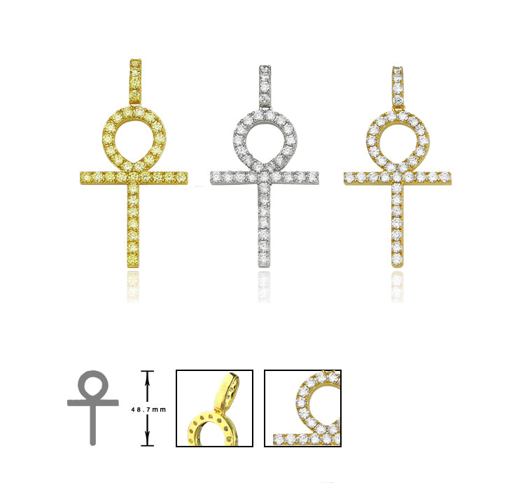 large baby ankh pendant necklace and chain tennis link 