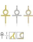 large baby ankh pendant necklace and chain tennis link 