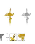 micro uzi matte gold pendant necklace chain hip hop jewelry