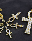 nano ankh pendant necklace free matching chain hip hop jewelry