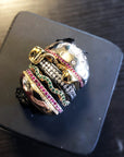 hamburger ring as seen on Nigo in multicolored vvs diamond ifandco 