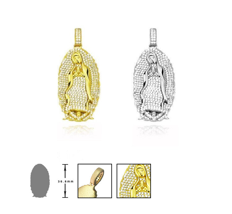 Lady of Guadalupe Virgin Mary pendant necklace and chain