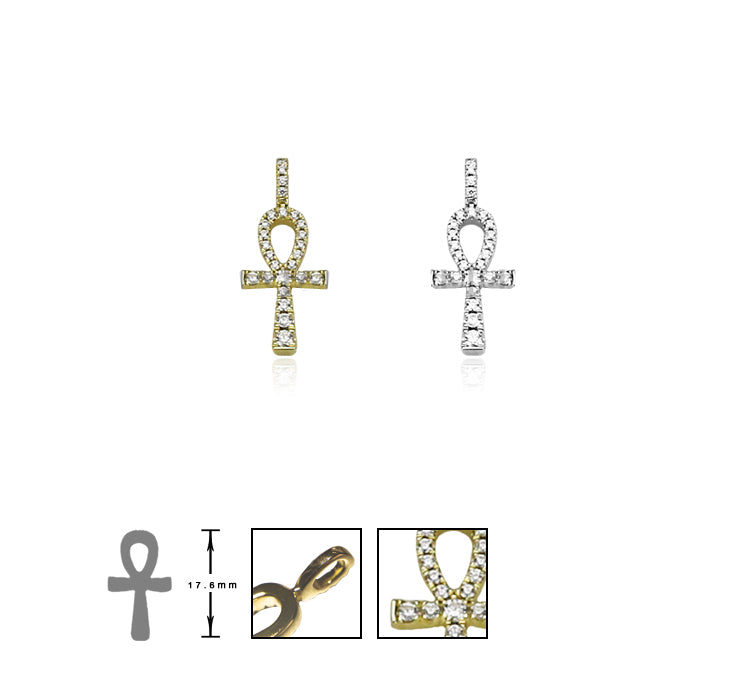 nano ankh pendant necklace free matching chain hip hop jewelry