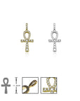 nano ankh pendant necklace free matching chain hip hop jewelry