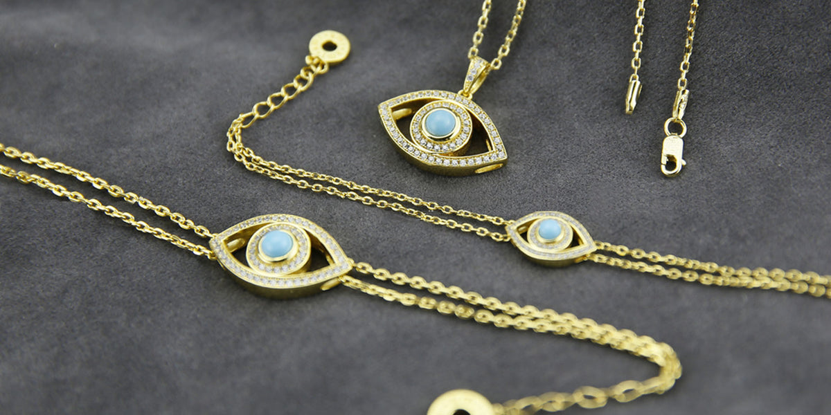 Evil eye pendant necklace chain