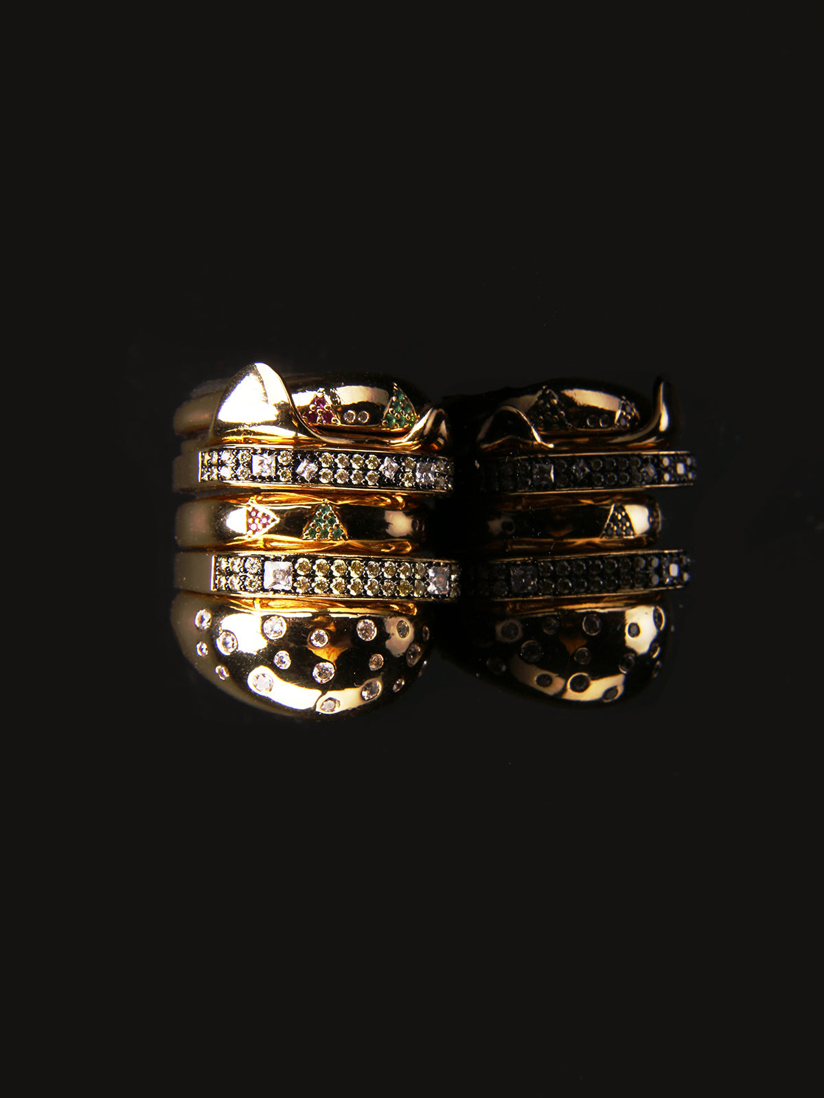 hamburger ring as seen on Nigo in multicolored vvs diamond ifandco 