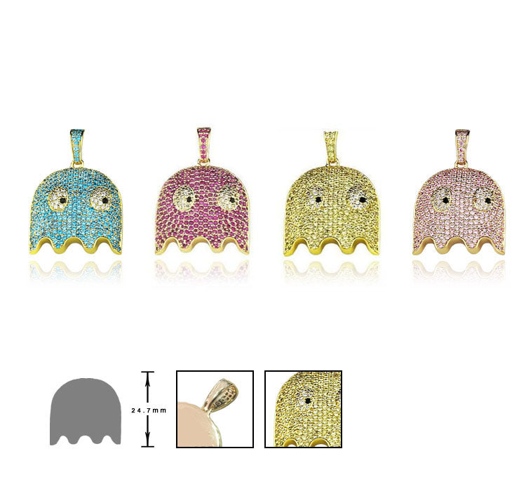 ghost pacman pendant necklace ifandco affordable hip hop jewelry