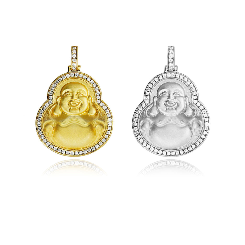 Micro Laughing Buddha pendant diamond
