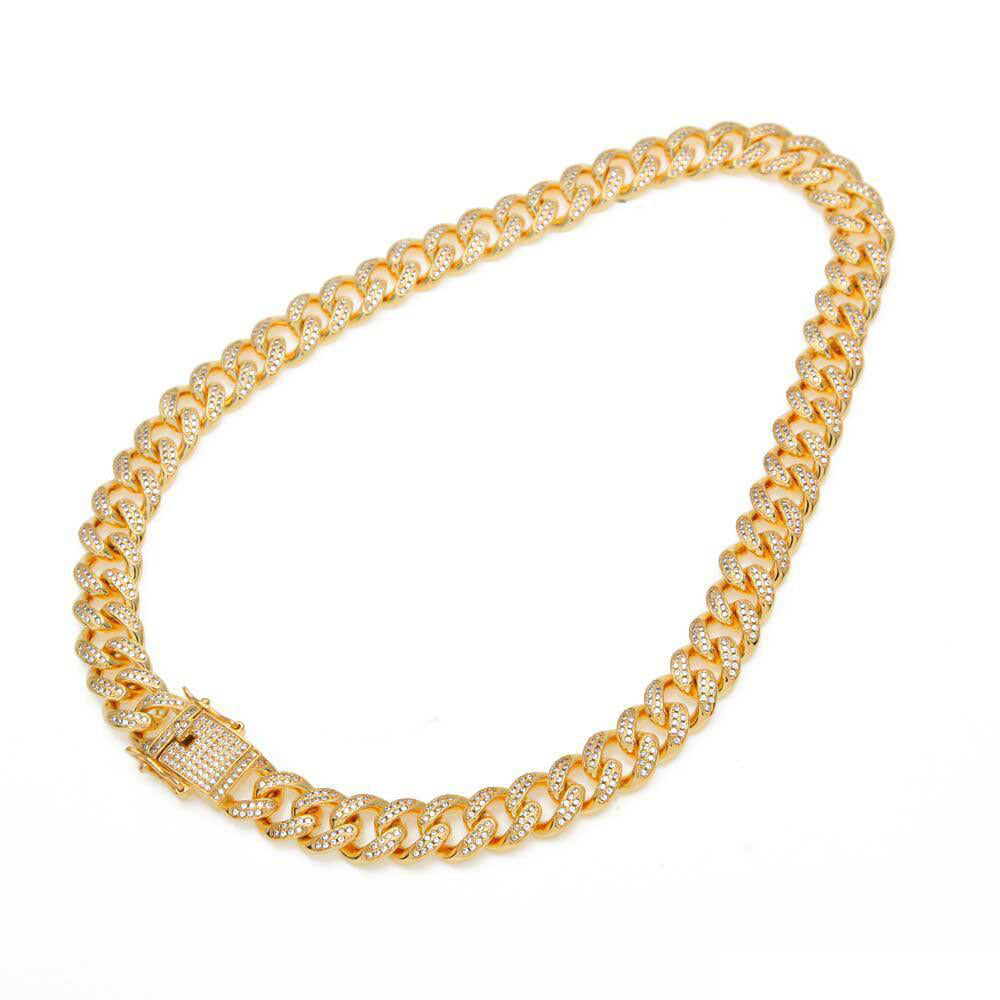 Cuban link chain 13mm fully iced with custom clasp ifandco icebox