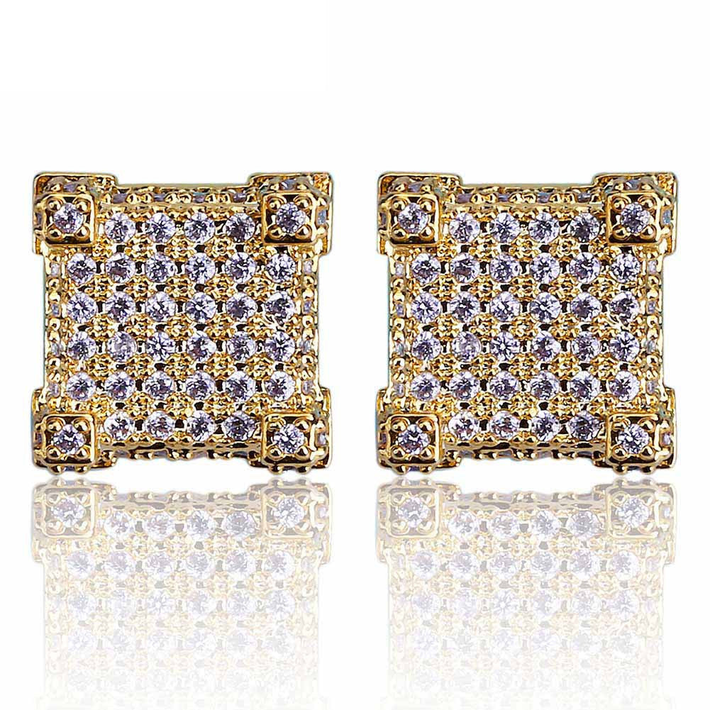 affordable hip hop jewelry bling diamond vvs micro pave earrings