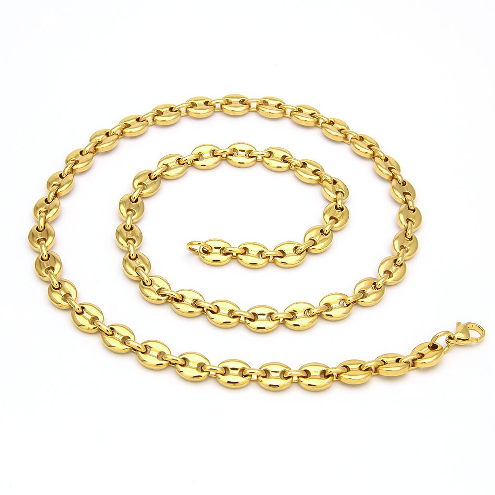 plain solid gucci link 8mm necklace chain bracelet white gold yellow gold affordable hip hop jewelry shopgld