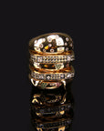 hamburger ring as seen on Nigo in multicolored vvs diamond ifandco 