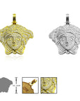 Gold Iced out Medusa Pendant