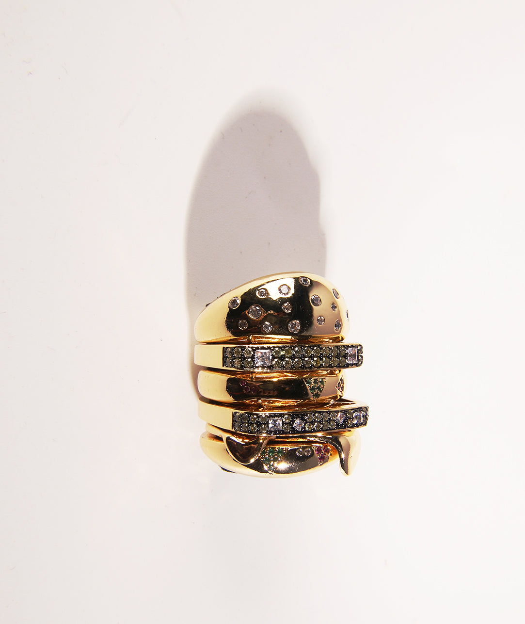 hamburger ring as seen on Nigo in multicolored vvs diamond ifandco 