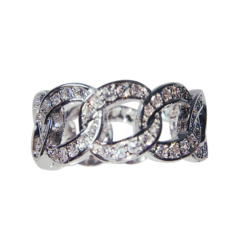 Miami Cuban link ring yellow gold silver ifandco vvs diamond affordable hip hop jewelry