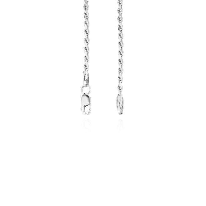 Silver rope chain necklace