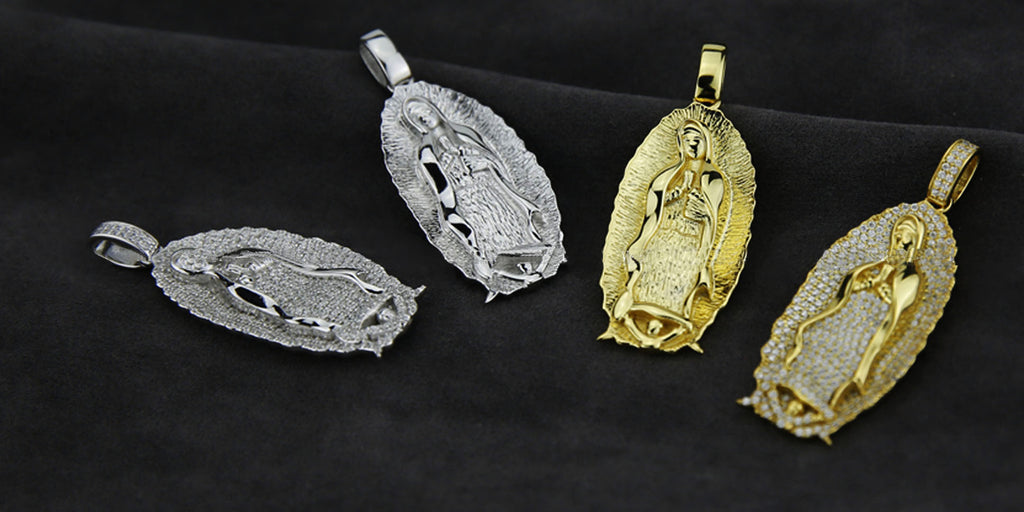 Lady of Guadalupe Virgin Mary pendant necklace and chain