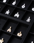 Custom Bubble Letters Initial White Gold Finish A-Z Alphabet Full Iced Out 14k