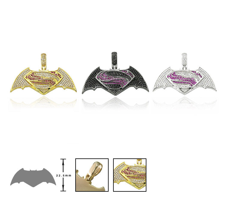 custom batman pendant necklace chain ifandco diamond