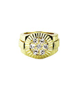 Gold Presidential Ring with 7 round diamonds