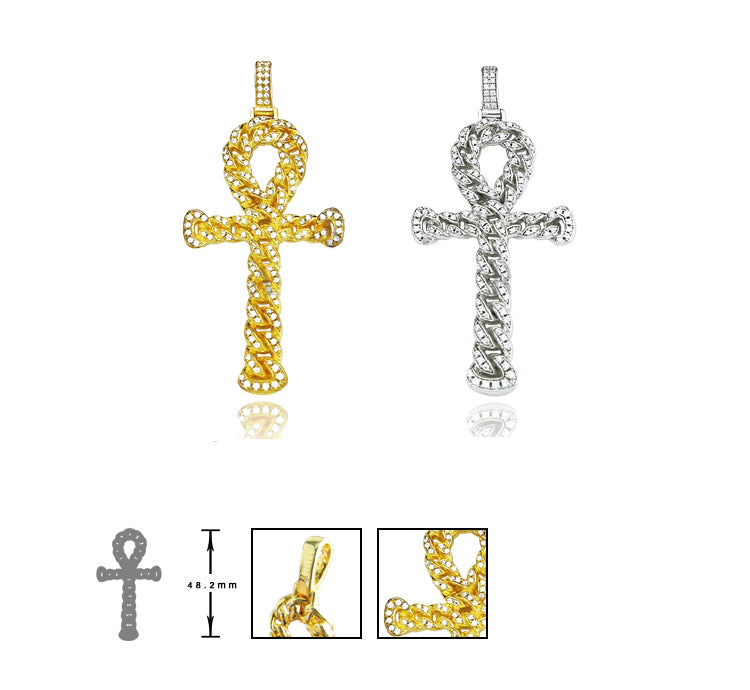 ankh interlaced chain pendant affordable hip hop jewelry 