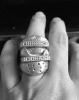 hamburger ring as seen on Nigo in multicolored vvs diamond ifandco 