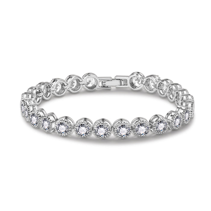 Solitaire tennis link bracelet round cut vvs diamond ifandco