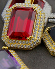 gemstone pendant necklace chain affordable hip hop jewelry ifandco