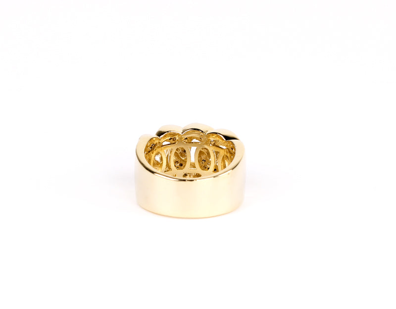 iced out ring diamond micro pave vvs yellow gold affordable hip hop jewelry