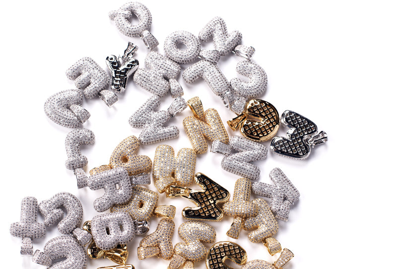 Silver Custom Bubble Letters Initial A Z Charm