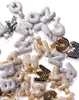 Custom Bubble Letters Initial White Gold Finish A-Z Alphabet Full Iced Out 14k