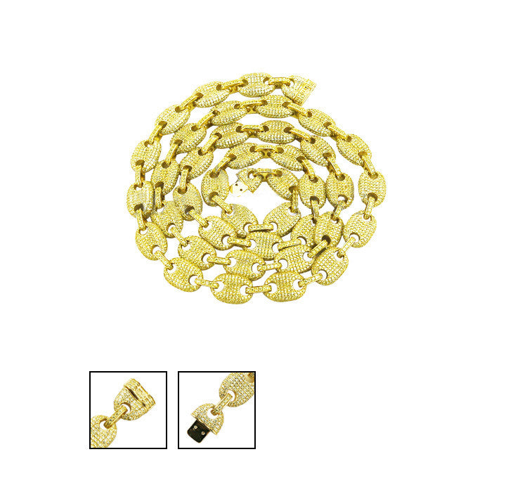 Iced out gucci link mariner link chain 9mm Gold Canary Lemonade