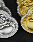 Nano laughing buddha pendant necklace chain