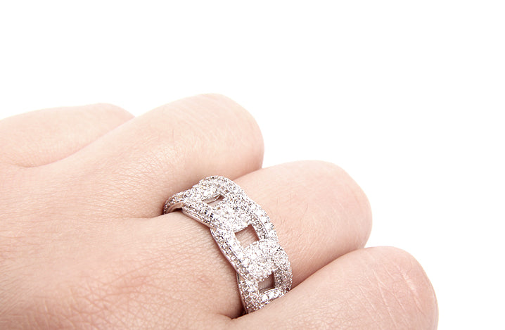 iced out ring diamond micro pave vvs yellow gold affordable hip hop jewelry