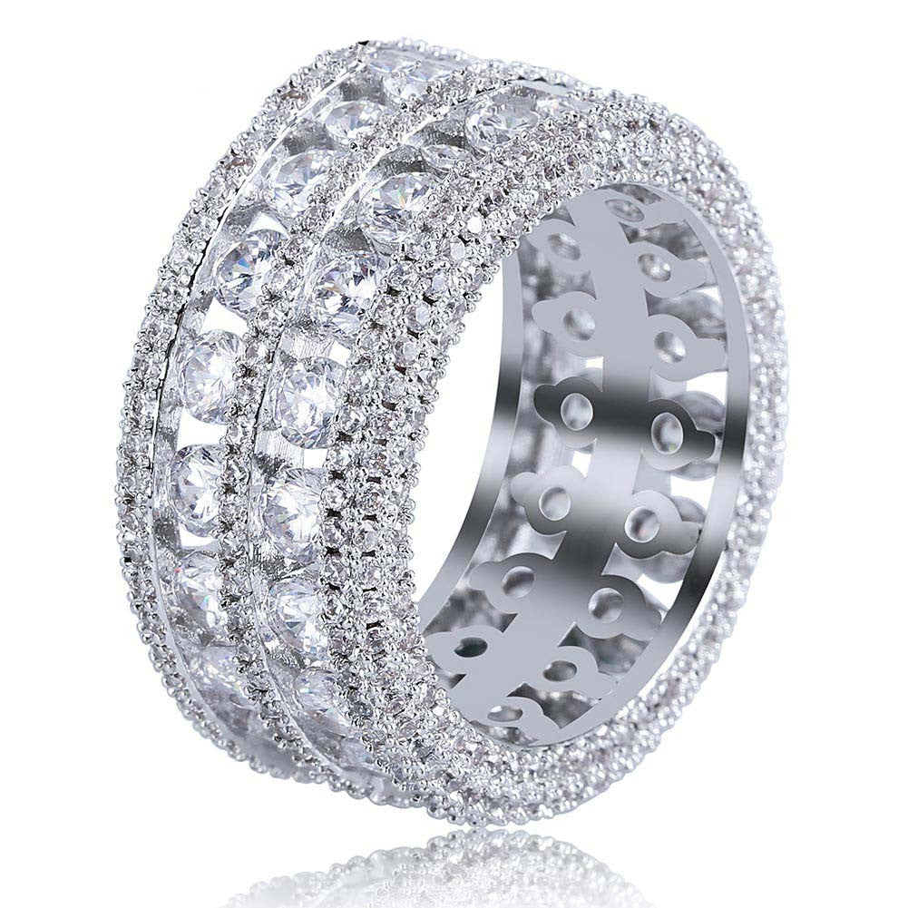 Round stone Majestic Ring fully iced out ring diamond eternity affordable high end ring jewelry