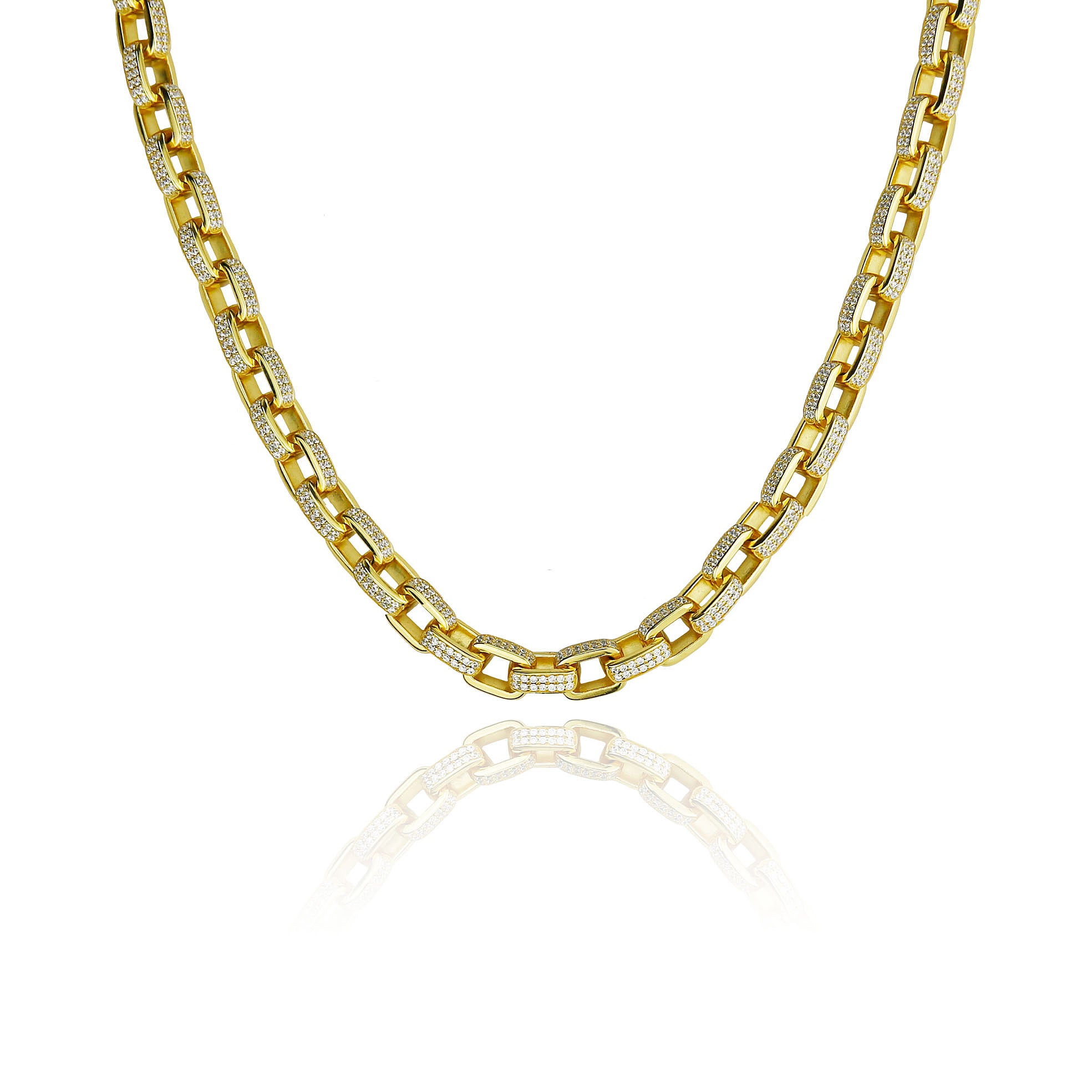 Iced out Hermes link bracelet chain 8mm White