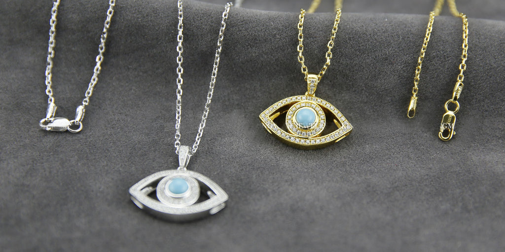 Evil eye pendant necklace chain